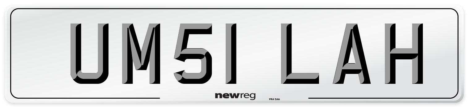 UM51 LAH Number Plate from New Reg